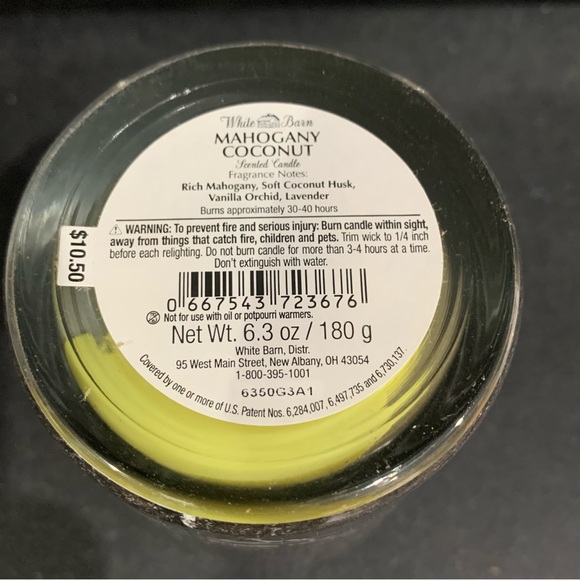 Bath & Body Works White Barn Mahogany Coconut Scented Candle 6.3 oz - Picture 5 of 5